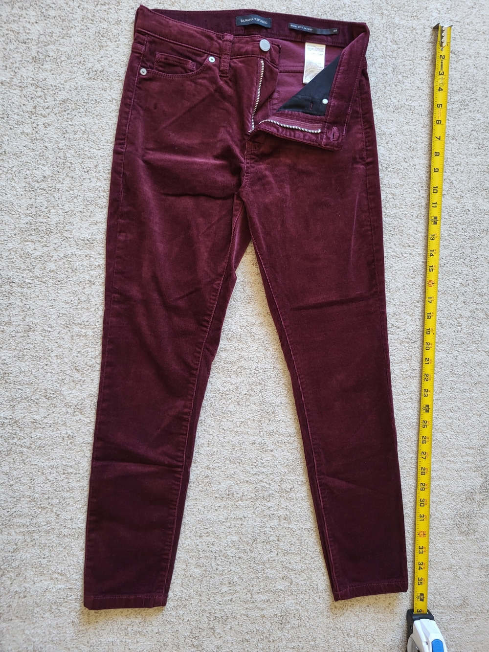 Banana Republic Maroon Corduroy Slim Pants